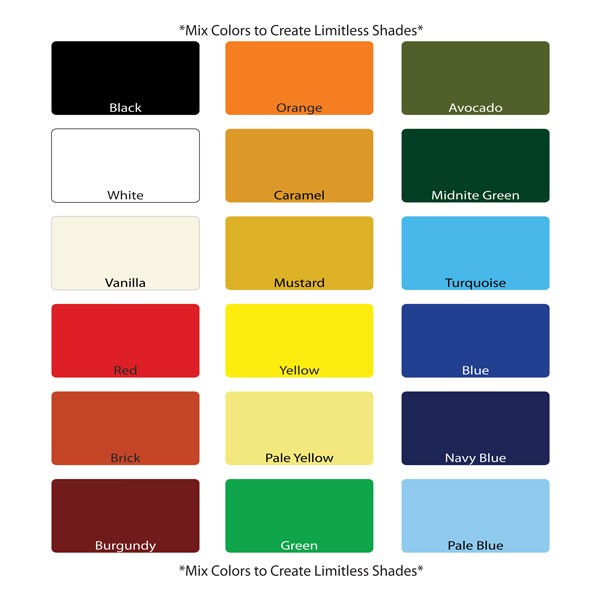 Angelus Leather Dye Color Chart